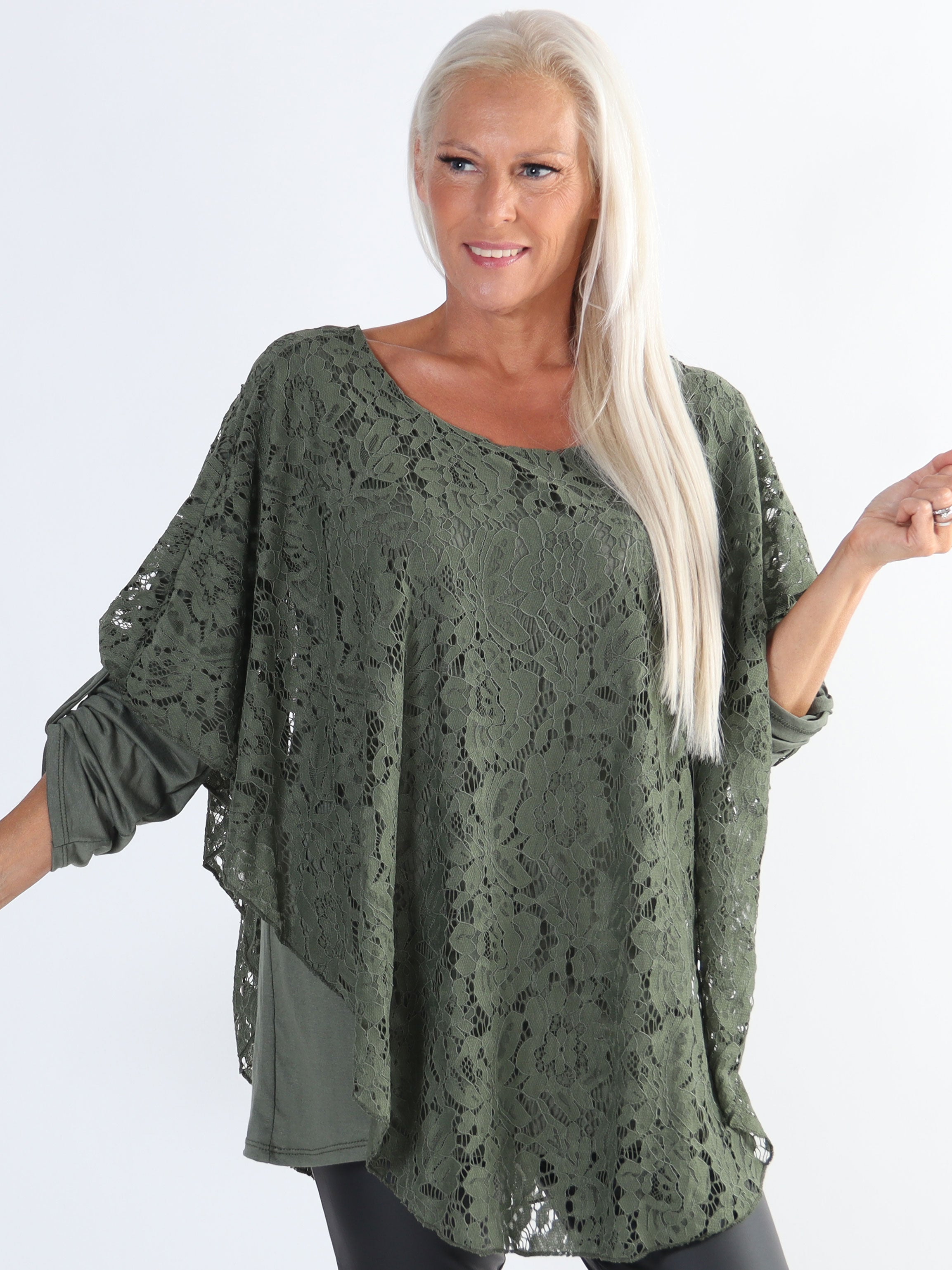 Kenya Lace Shirt - Plus size tunika med spetslager